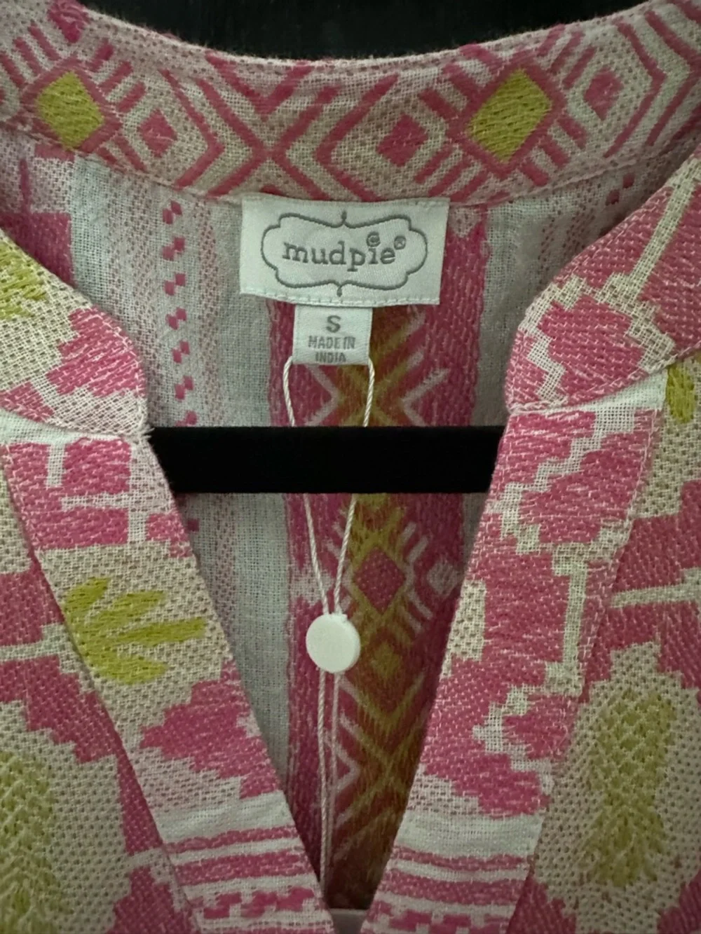 Mud Pie, Jacquard Woven Top, 100% Cotton Sz S NWT
